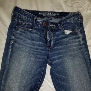 mid wash high rise skinny jean